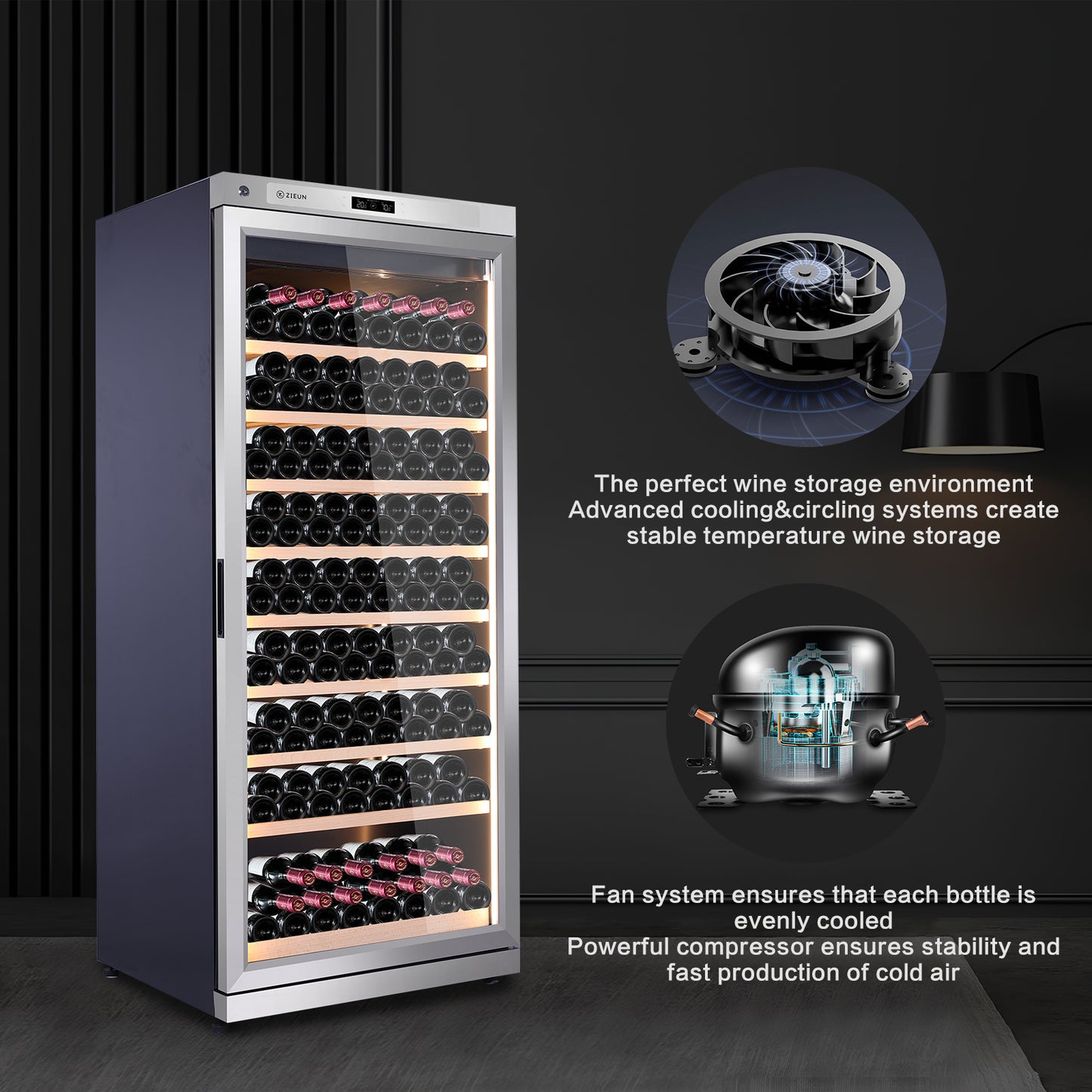 ZIEUN 357L Wine Cooler Refrigerator