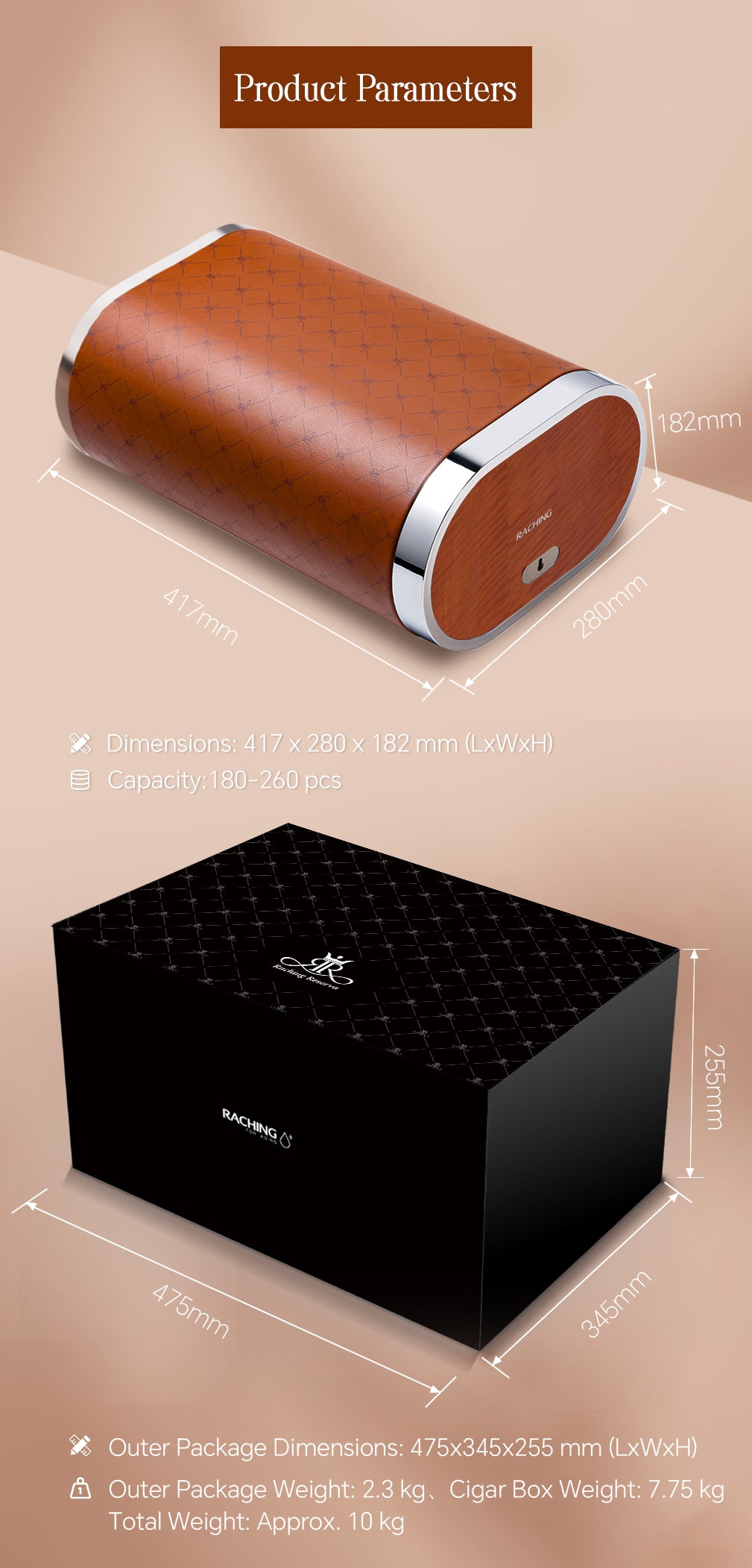 Raching RR cigar humidor box